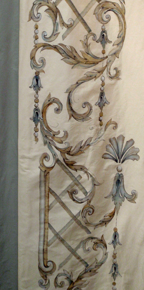Curtains Ideas chinoiserie curtains : Bery Designs hand painted fabrics: CHINOISERIE TRELLIS